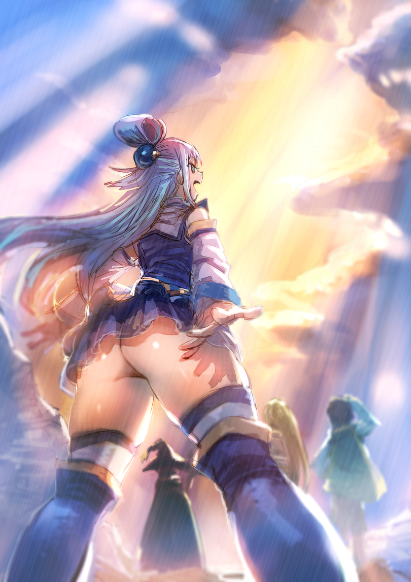 Aqua. anime art. The epicness of art rolls over) - NSFW, Anime, Light novel, Konosuba, Anime art, Art