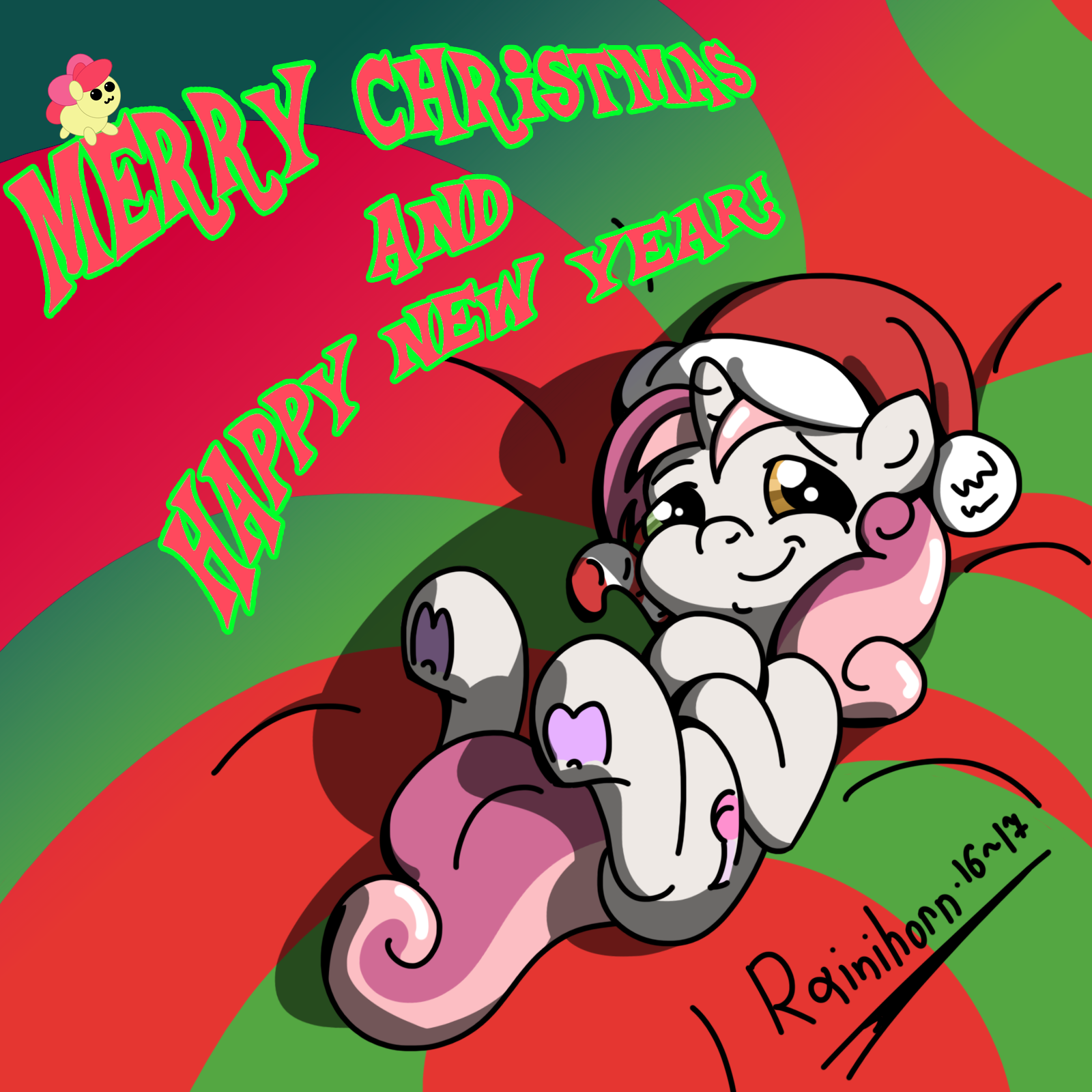 Merry christmas! - Rainihorn, My little pony, Sweetie belle