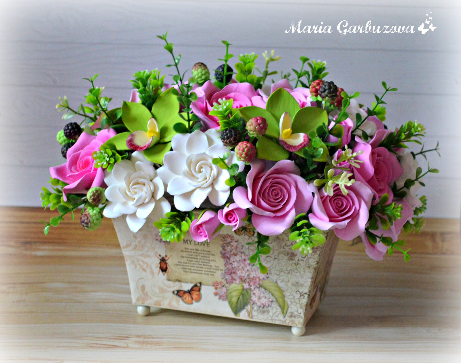 Flowers that will never wither... - My, Handmade, Polymer floristry, Bouquet, Longpost