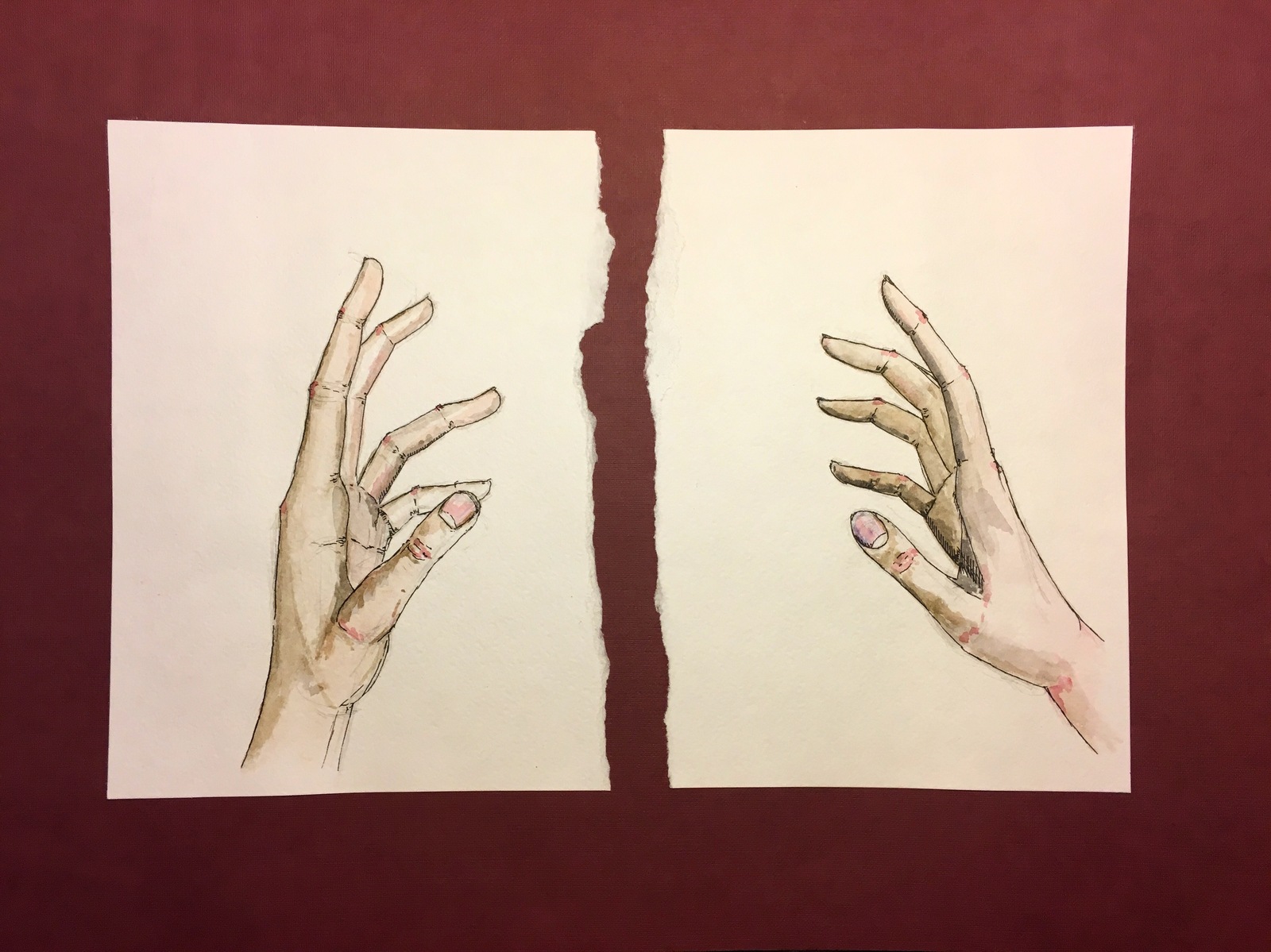 Less words - My, Arms, Touch, Watercolor, Palm