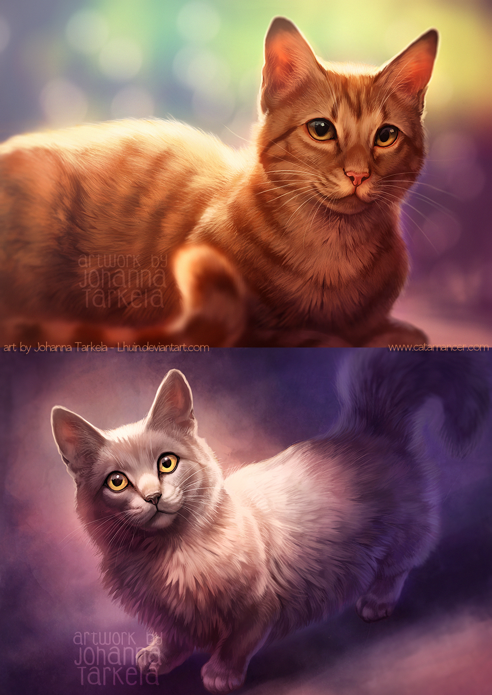 Art by Lhuin. Kittens. [deviant art] - Art, cat, Animals, Pets, Deviantart, Longpost, Johis