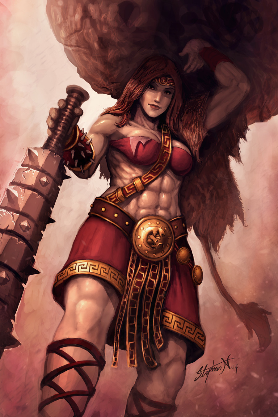 Chickules - , Art, Smite, Strong girl, Rule 63, Hercules, Girls, Warrior