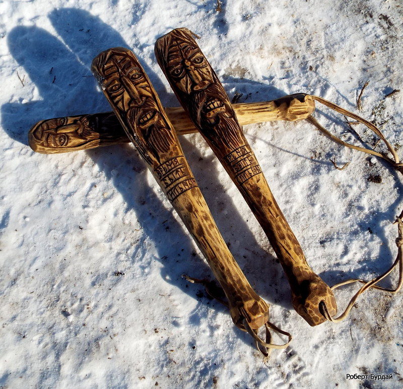 Correct guards. Woodcarving, birch. Length 60cm. Made to order by February 23. - My, Bit, Club, Amulet, Wood carving, 