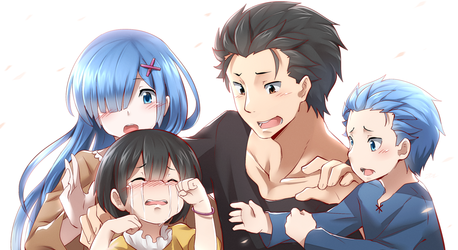 Rem family [re:zero] - Rem, Subaru, , , Anime, Anime art, Re: Zero Kara, Rem (Re: Zero Kara)