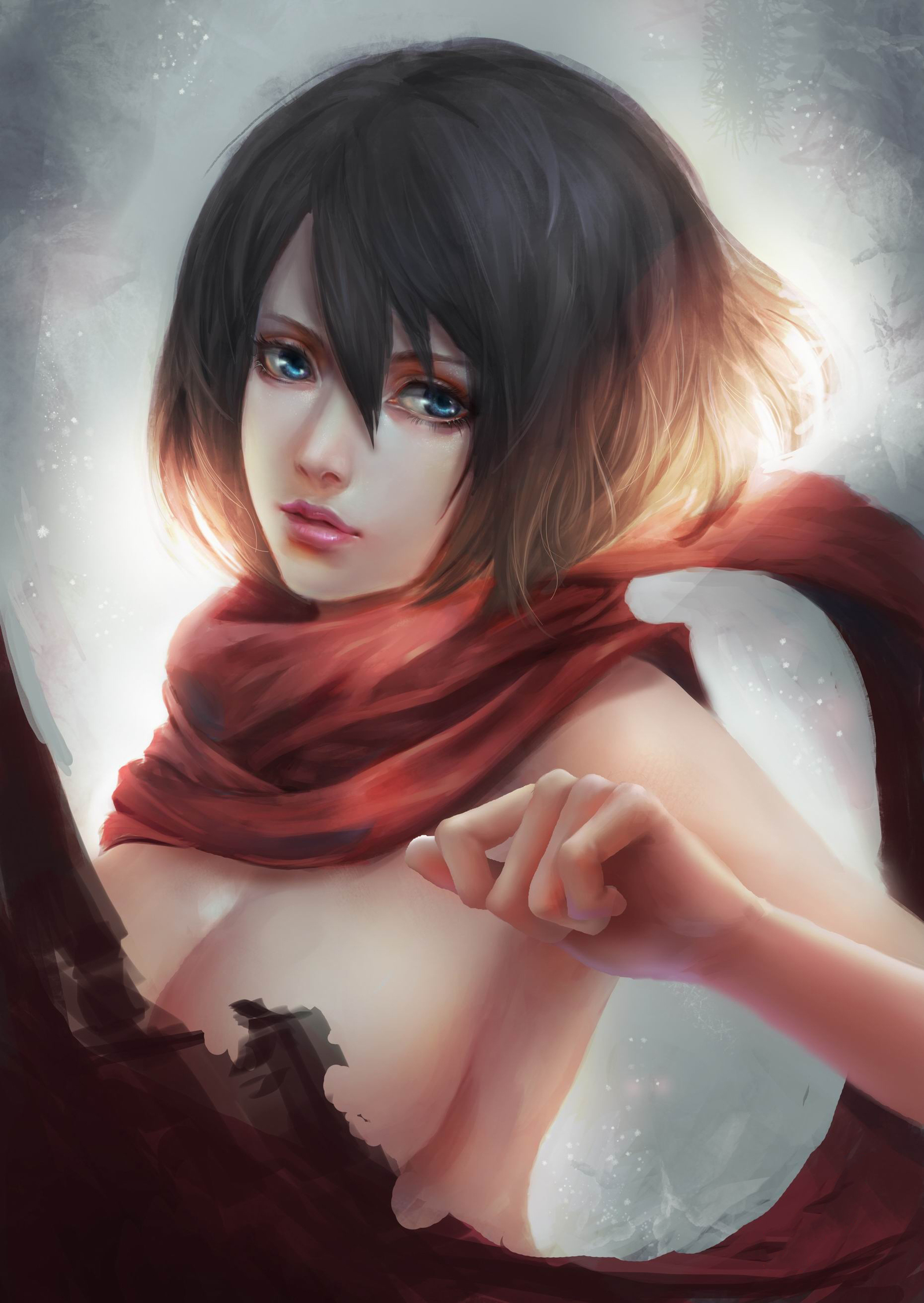 Mikasa - NSFW, Аниме, Anime Art, Атака Титанов, Mikasa Ackerman, Длиннопост