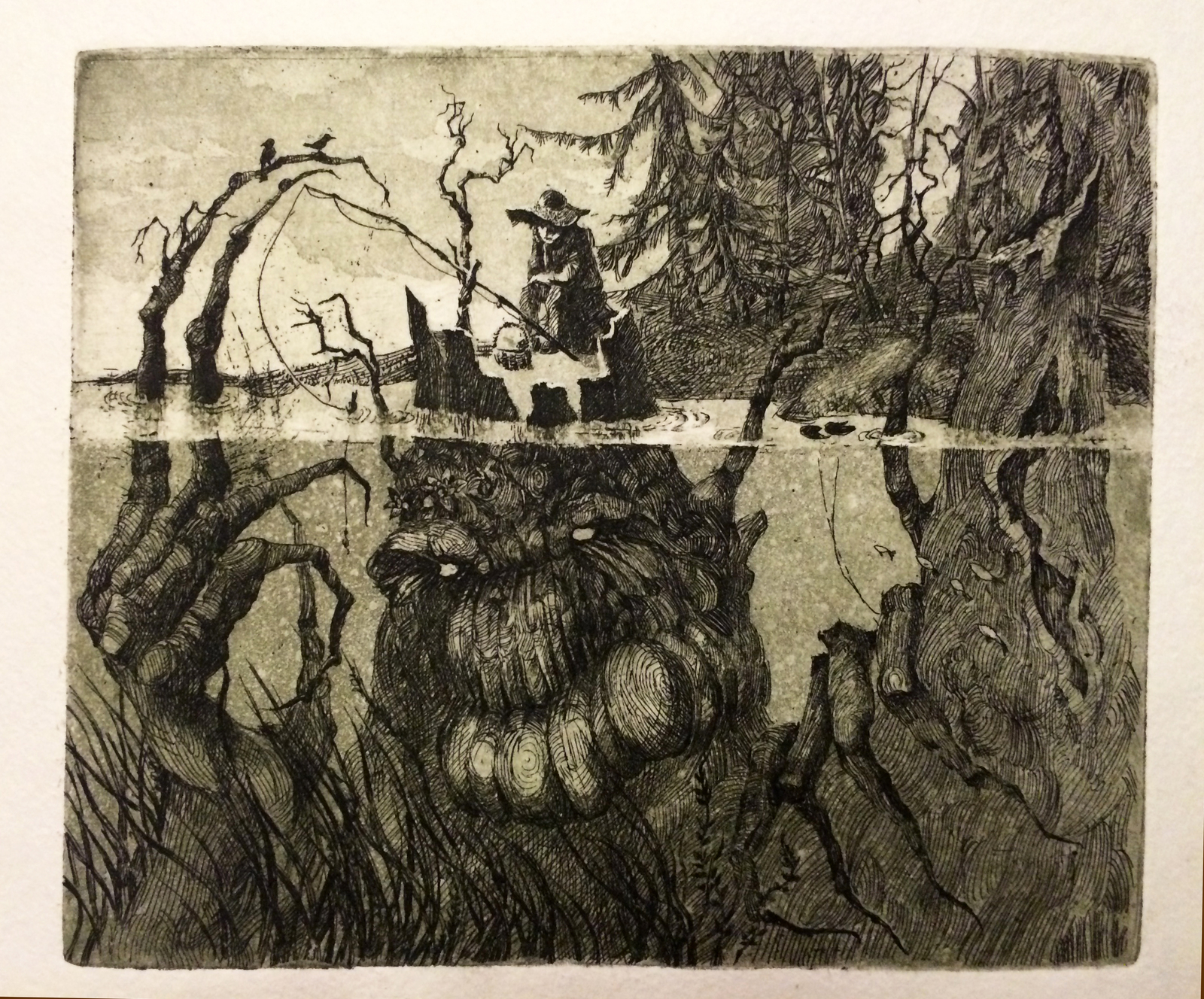 Etching Quiet pool - My, Etching, Graphics, Art, Art, Aquatint