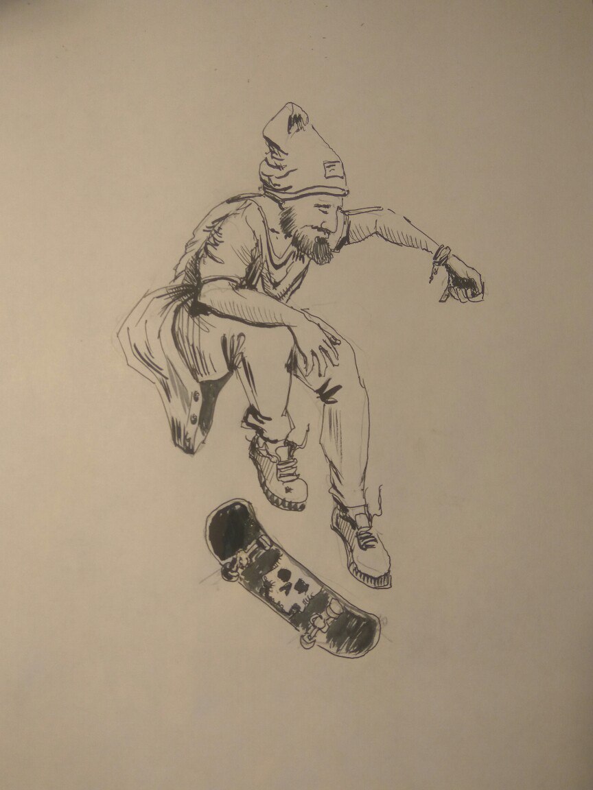 True skater - My, Drawing, Skate, Mikolart