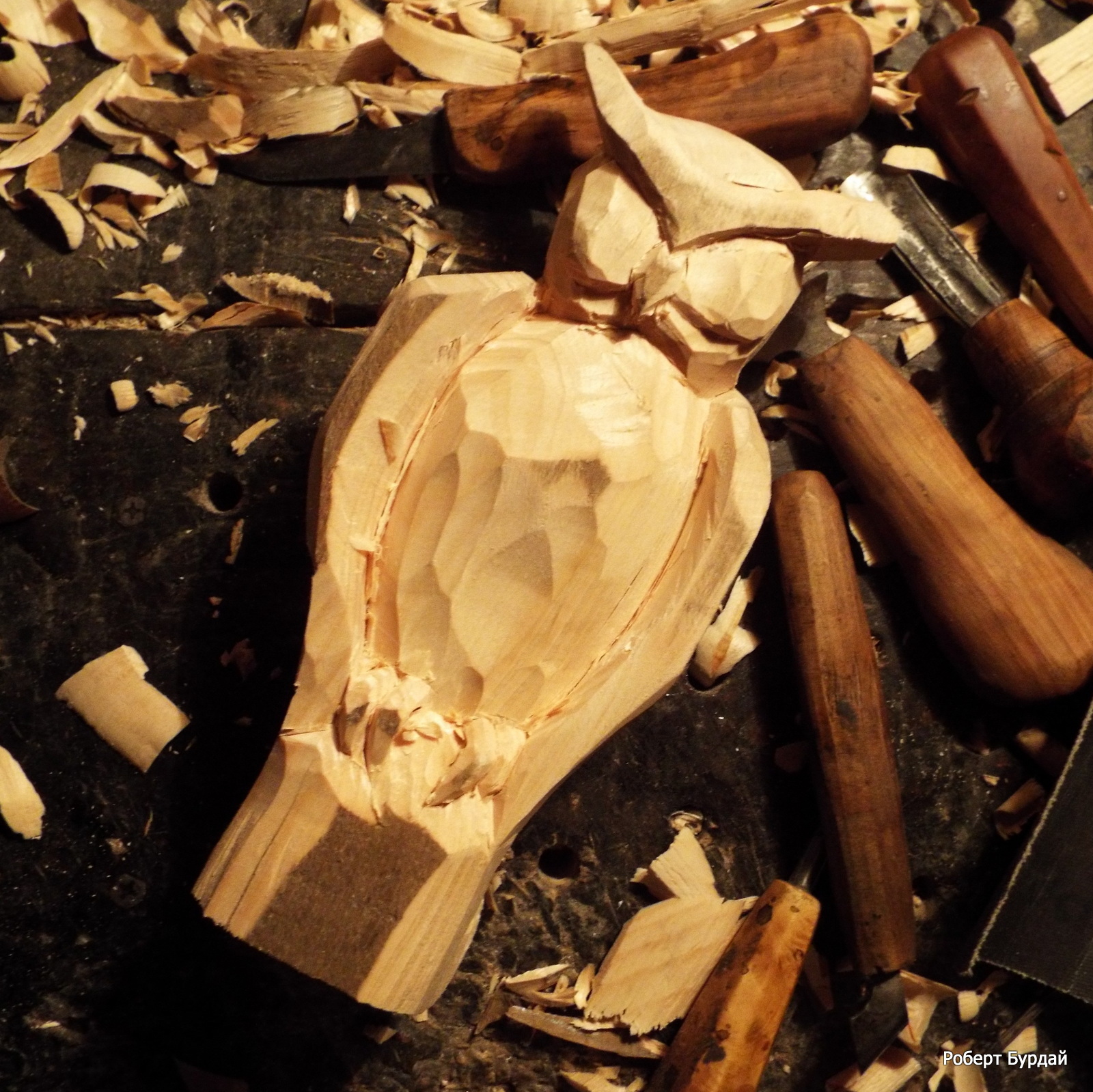 How to quickly carve a wooden owl. Step by step photo of the process - My, Wood carving, Owl, Owl, Sculpture, Longpost