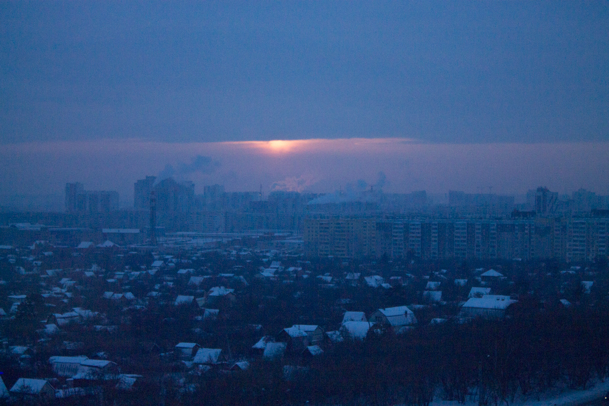 Sunset. and again Chelyabinsk :-) - My, Chelyabinsk, Sunset, Winter, Intersvyaz, The sun, Clouds, Longpost