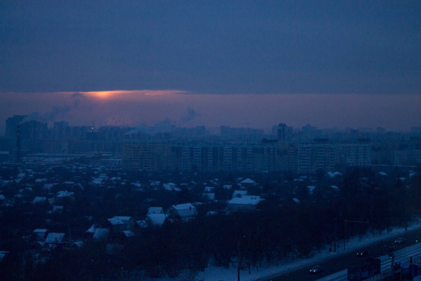 Sunset. and again Chelyabinsk :-) - My, Chelyabinsk, Sunset, Winter, Intersvyaz, The sun, Clouds, Longpost