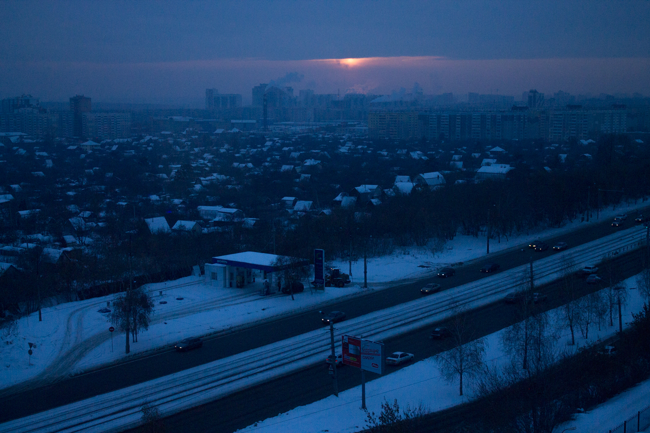 Sunset. and again Chelyabinsk :-) - My, Chelyabinsk, Sunset, Winter, Intersvyaz, The sun, Clouds, Longpost