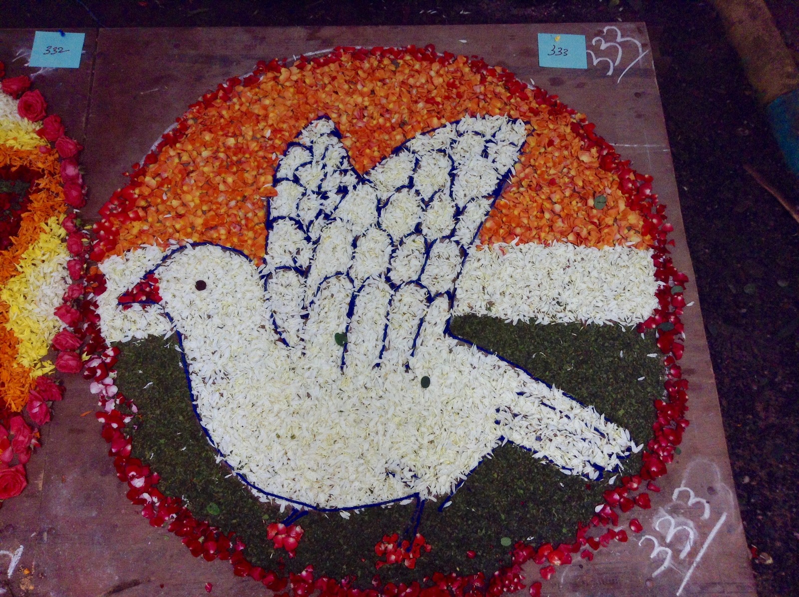 Flower rangoli, Tamil Nadu, India - My, India, , Exhibition, Rangoli, Travels, Longpost