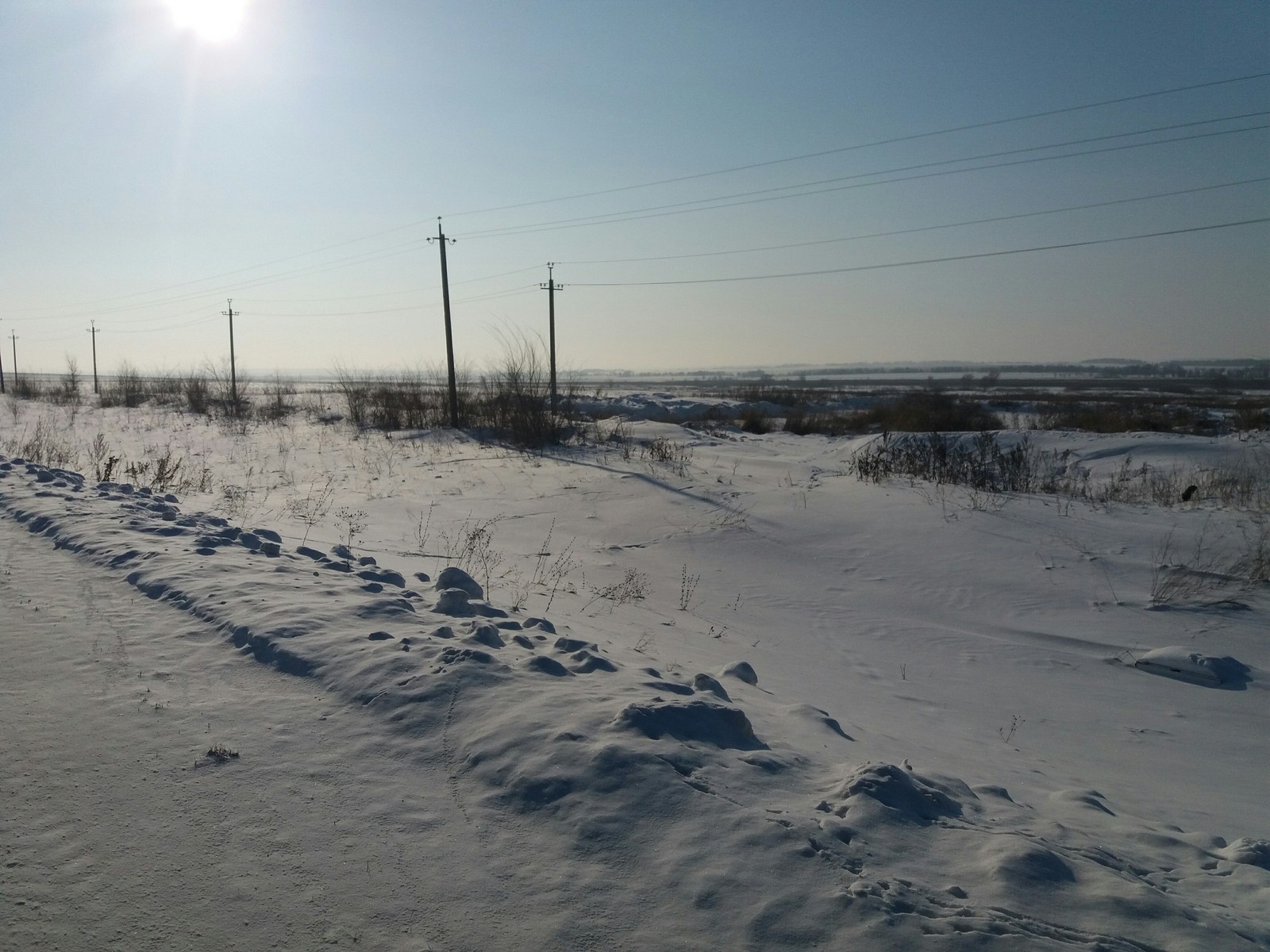 If you remove the wires, it will look like another planet) - My, Steppe, freezing