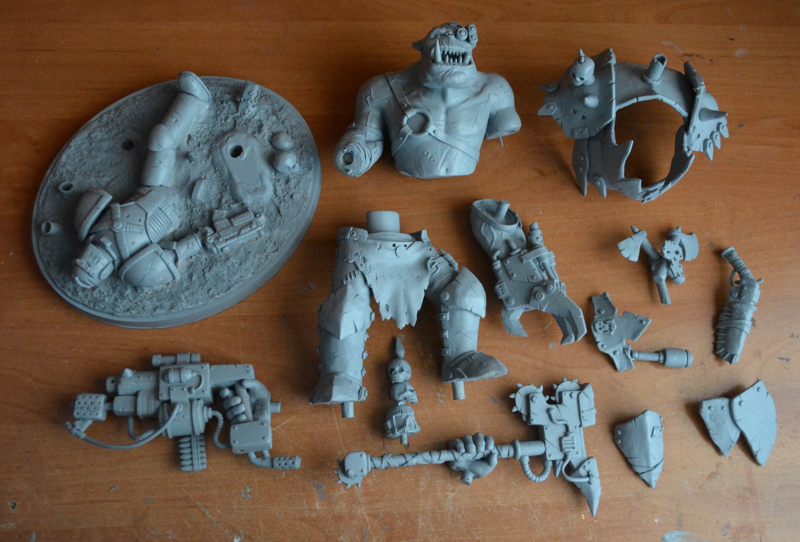 WAAAAGH! Part 1, modeling. - My, Warhammer 40k, Orcs, Лепка, Polymer clay, Figurines, Longpost