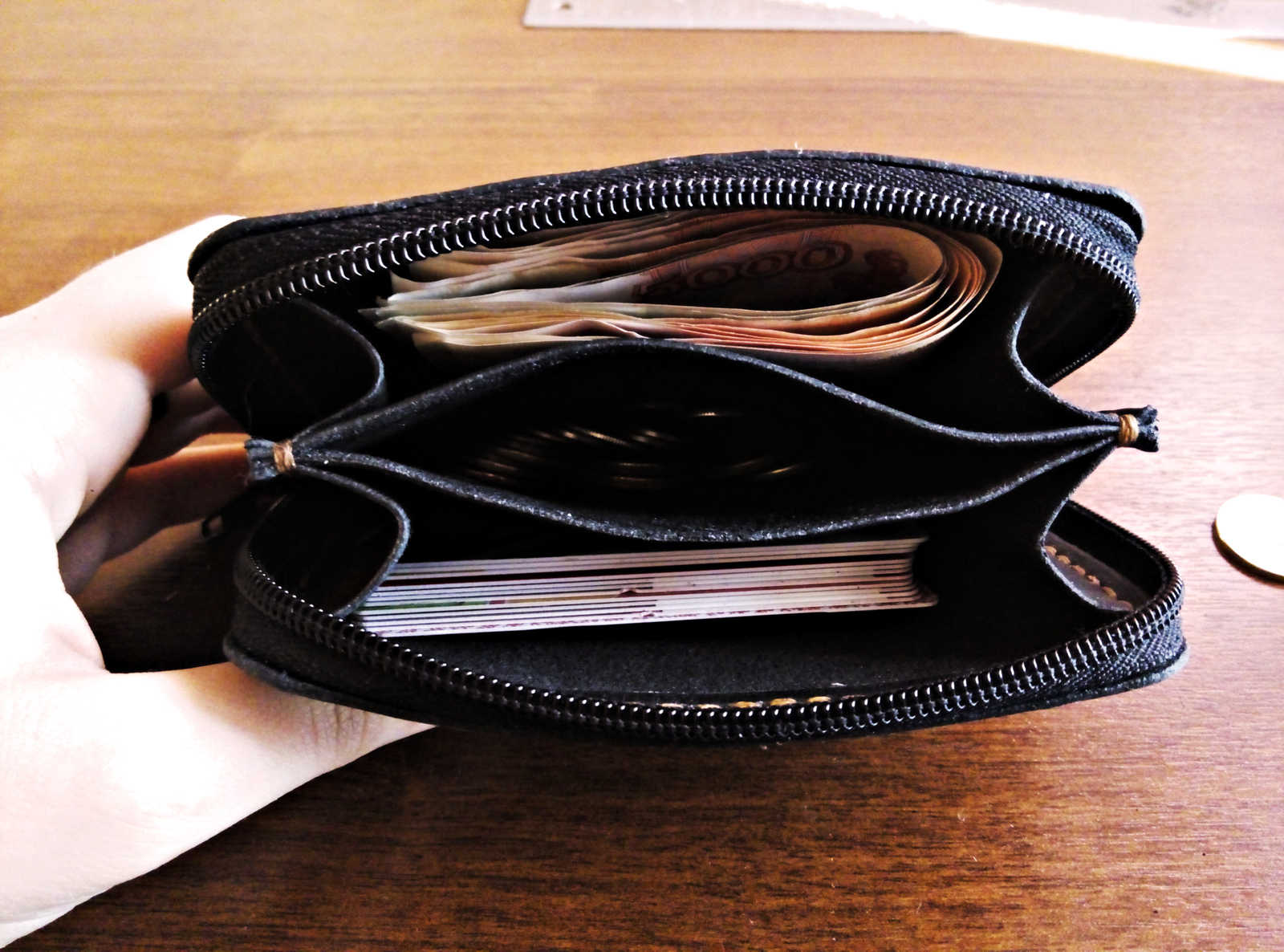 Convenient zip wallet - My, Wallet, Leather products, , Handmade, Longpost