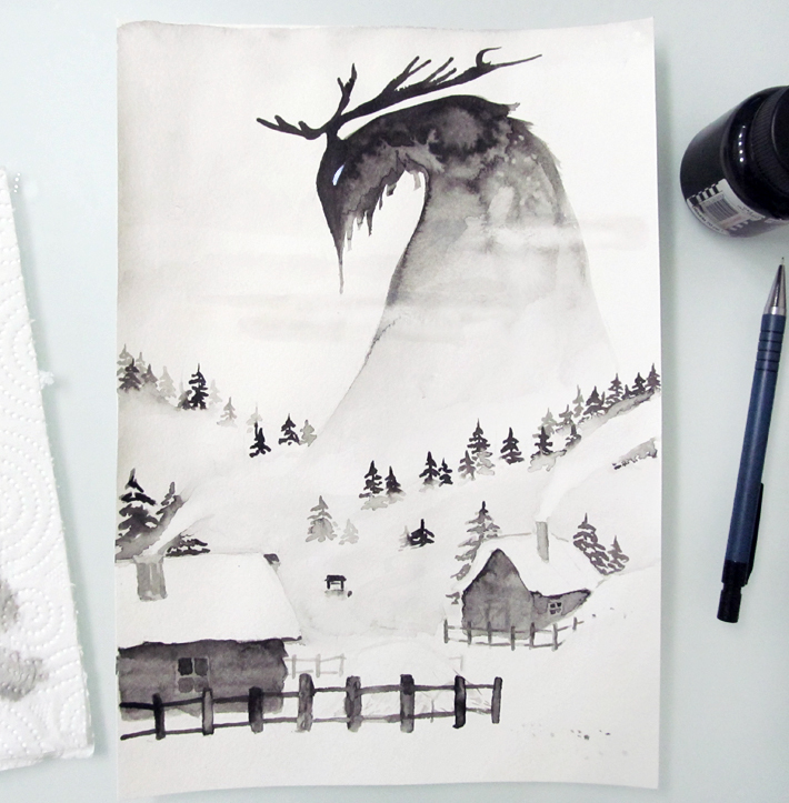 ink drawing - My, Mascara, Drawing, Siberia