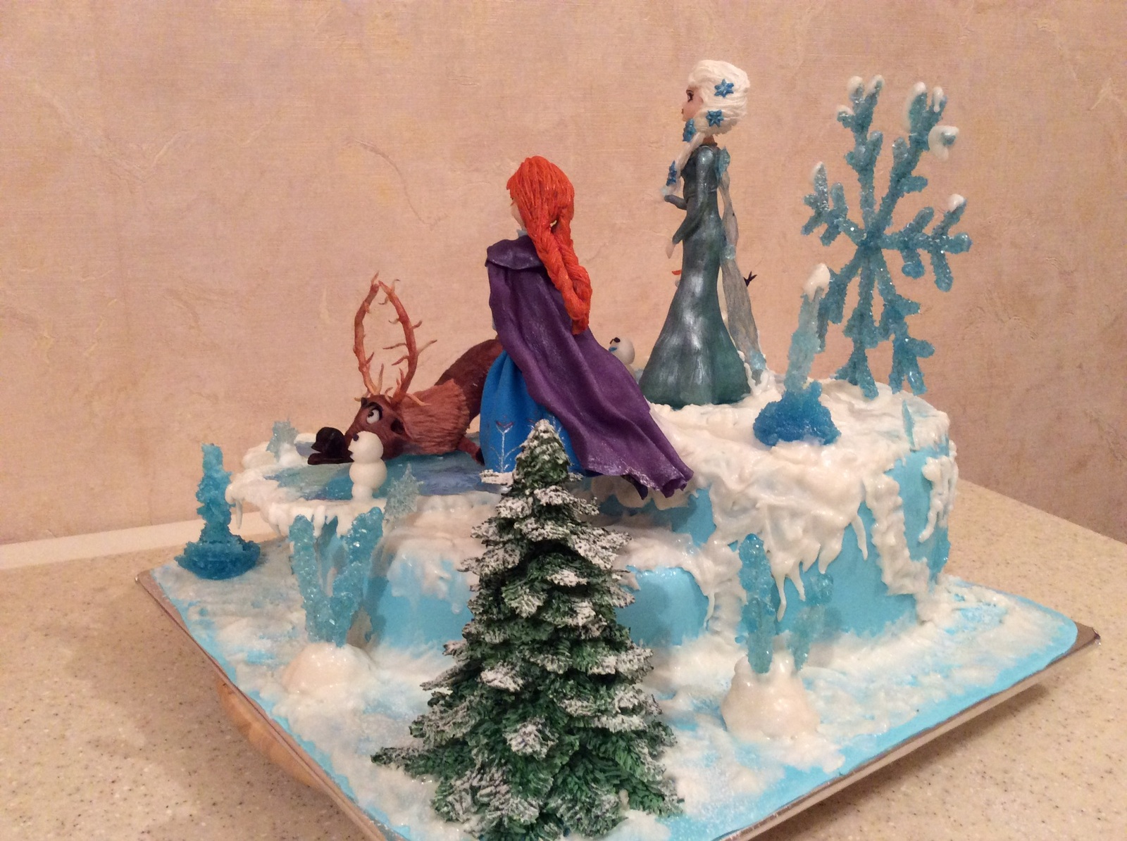 My Frozen Cake - My, Cake, Cartoons, Cold heart, Children, Confectionery, Holidays, Yummy, Elsa, Longpost