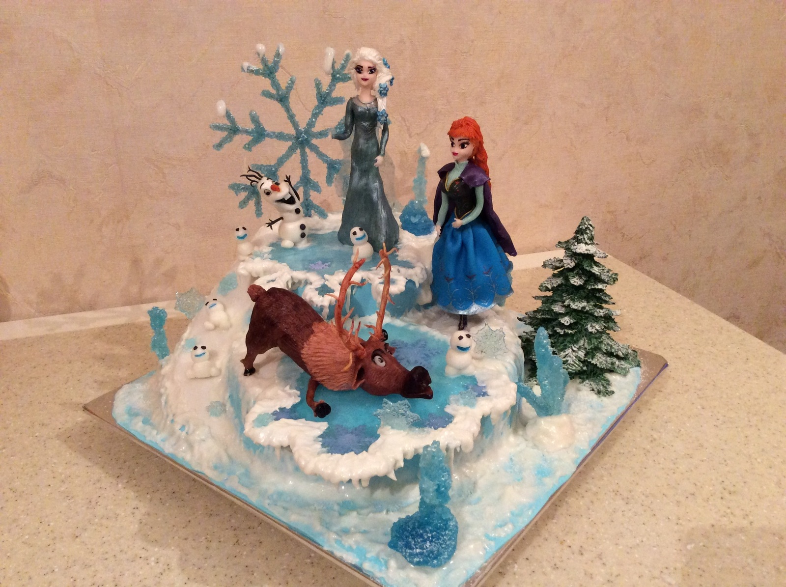 My Frozen Cake - My, Cake, Cartoons, Cold heart, Children, Confectionery, Holidays, Yummy, Elsa, Longpost