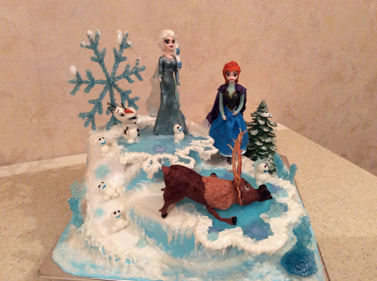 My Frozen Cake - My, Cake, Cartoons, Cold heart, Children, Confectionery, Holidays, Yummy, Elsa, Longpost