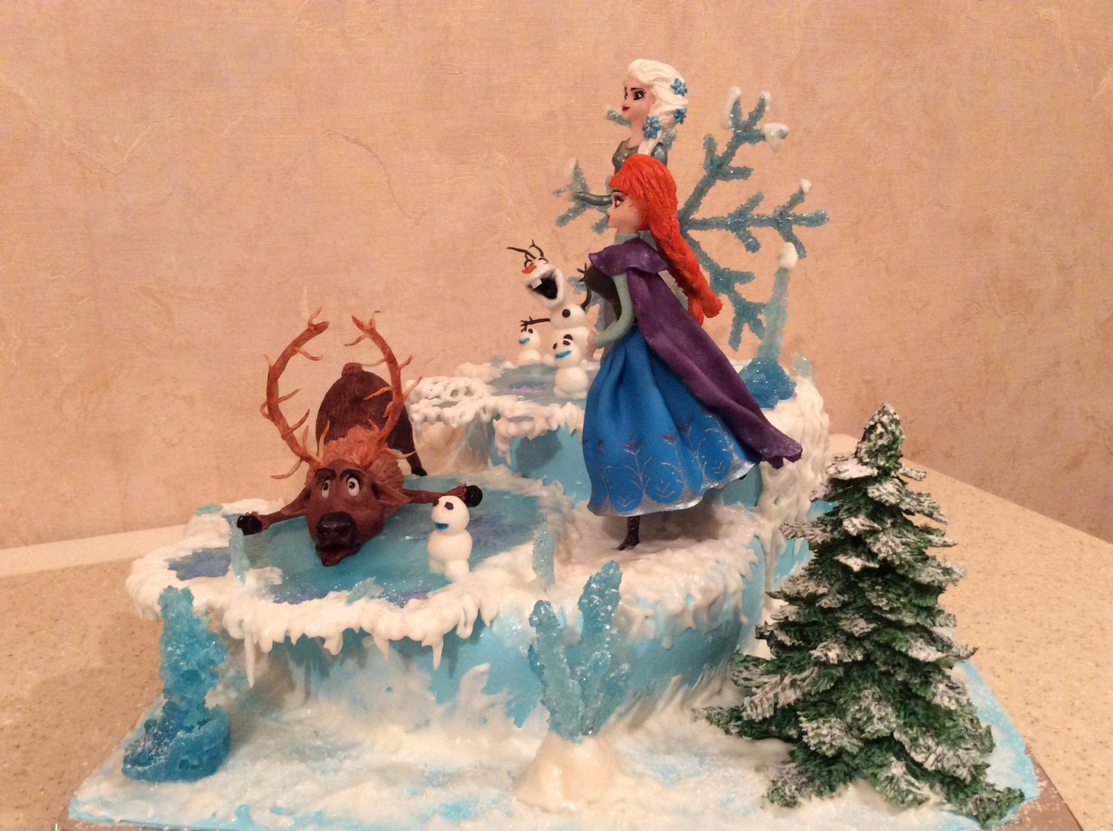 My Frozen Cake - My, Cake, Cartoons, Cold heart, Children, Confectionery, Holidays, Yummy, Elsa, Longpost