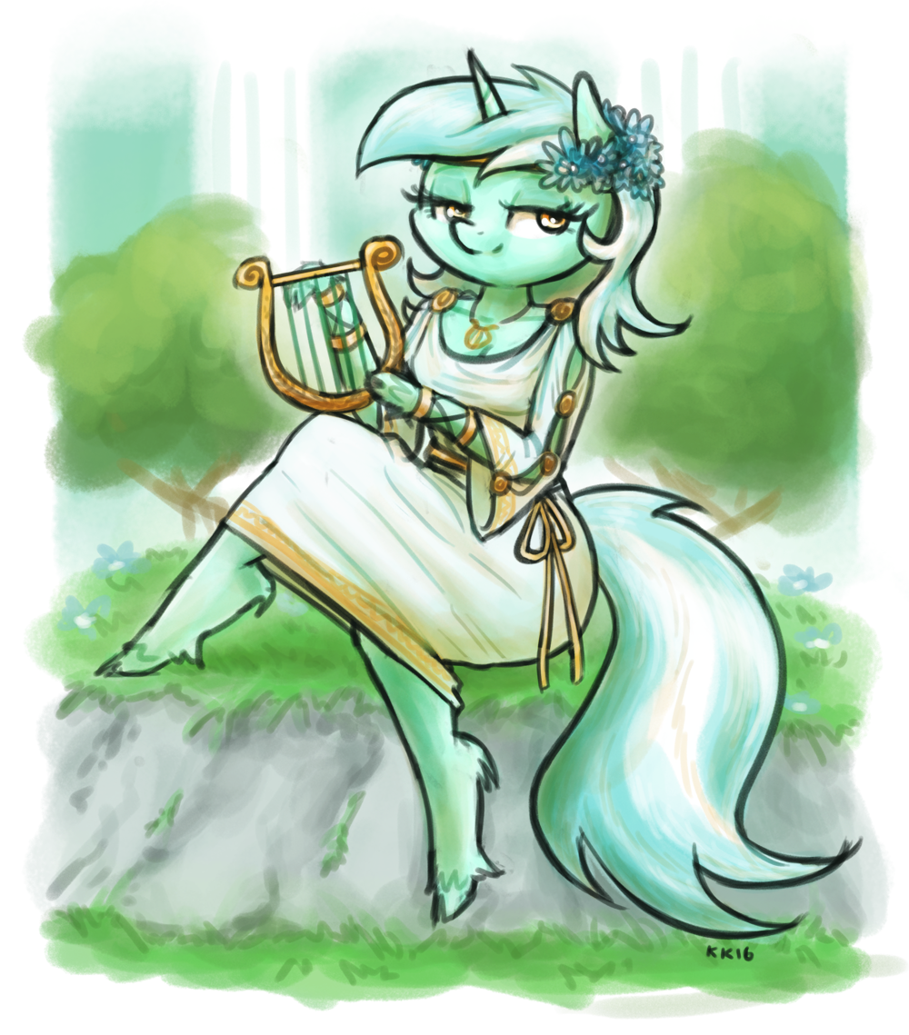 Lyre Lyra - Антро, My Little Pony, Арт, Lyra Heartstrings