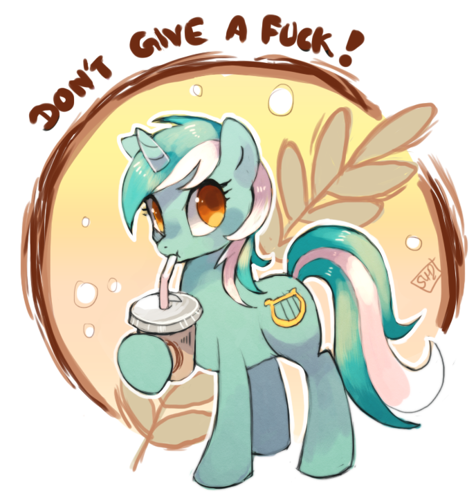 Don't give a fuck! - Арт, Мат, Lyra Heartstrings, My Little Pony