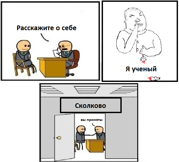 Коротко обо мне и моей работе... (название изменено в целях меметичности российской науки) - Моё, Вы приняты, Мемы, Сколково, Кочка