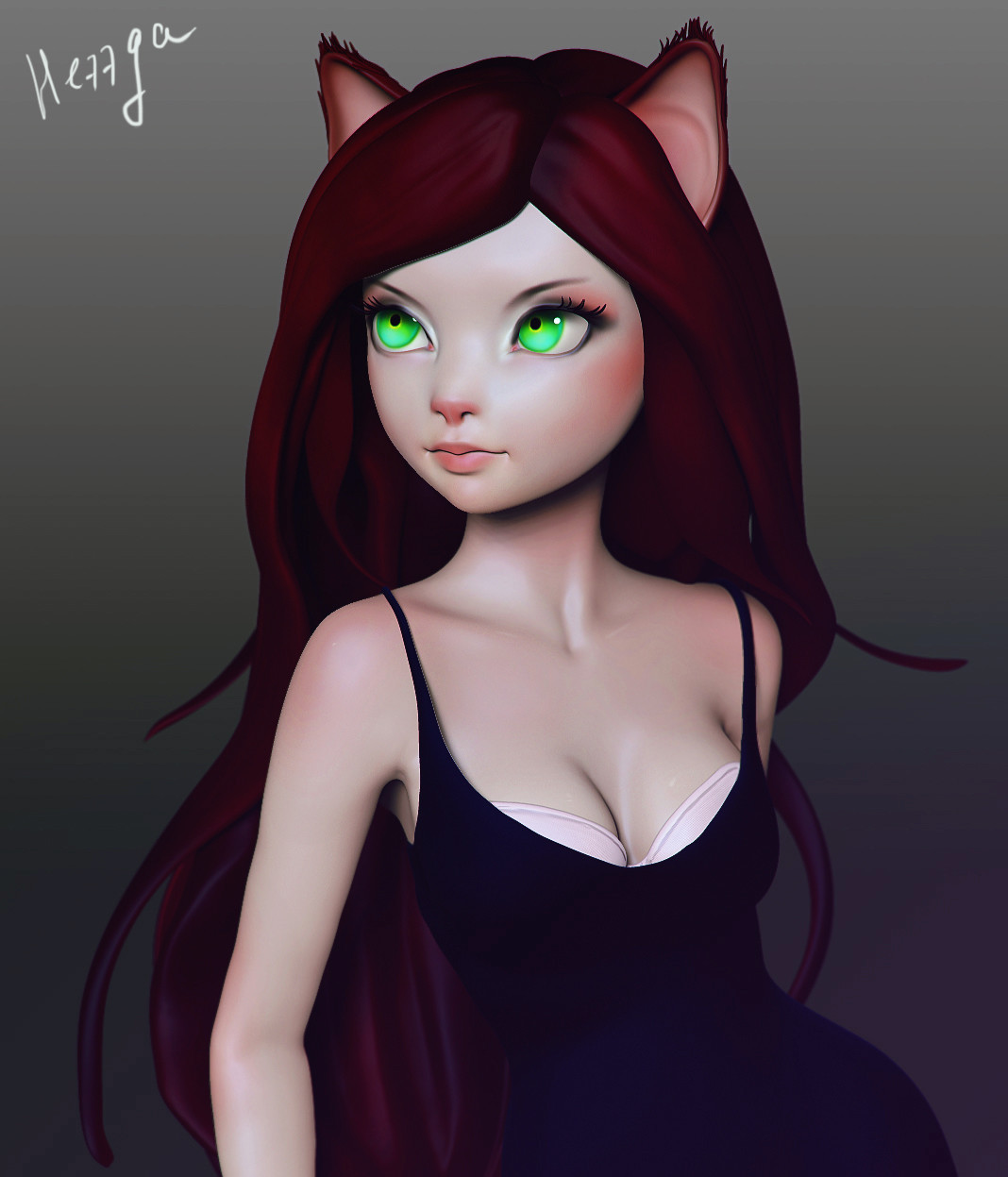 kitty ^^ - 3D graphics, cat, Girls, , Longpost