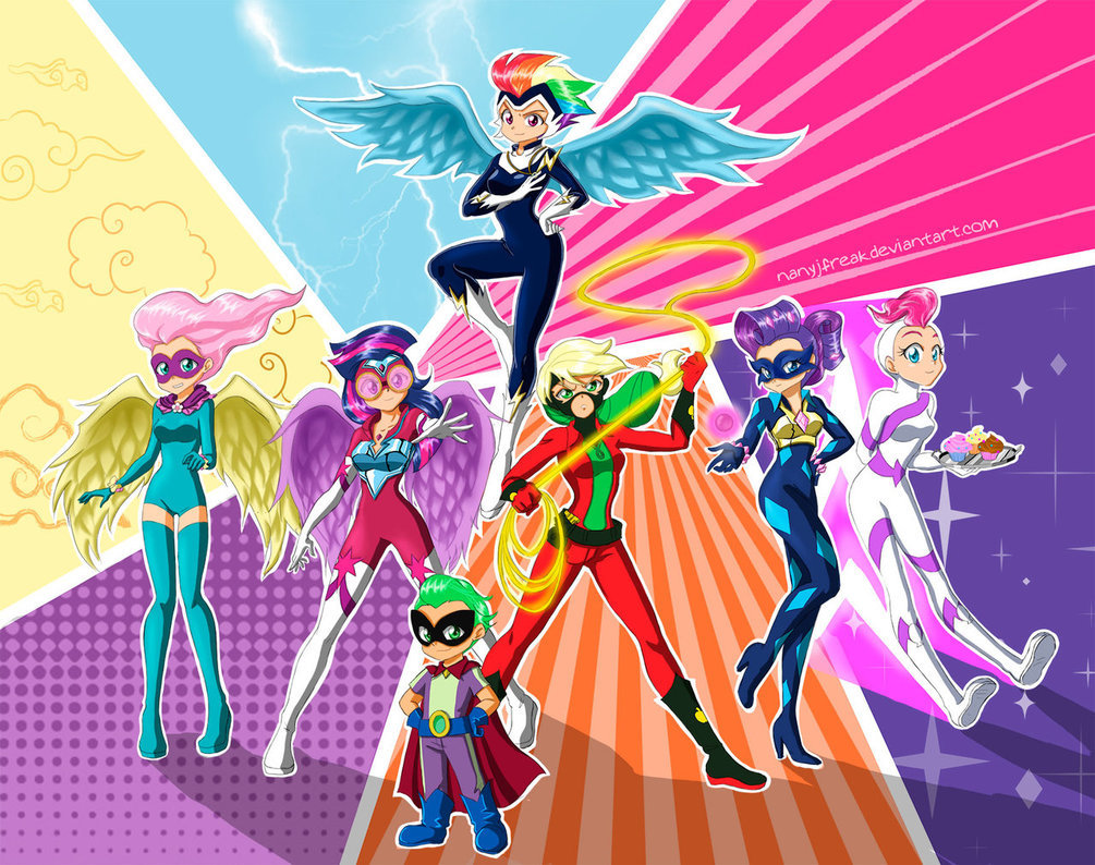 Power Ponies - My little pony, Mane 6, Spike, Power Ponies, Humanization