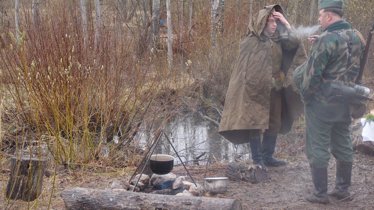 Smoking a young fighter - My, Saint Petersburg, Historical reconstruction, The Great Patriotic War