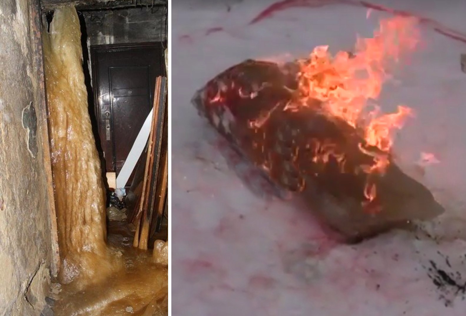 Fecal stalagmite... - Лентач, Shit, Feces, Ice, Fire