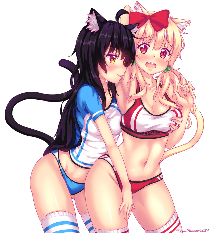 By FastRunner2024 - NSFW, Аниме, Anime Art, Fast-Runner-2024, Неко, Панцу, Yuri, Этти