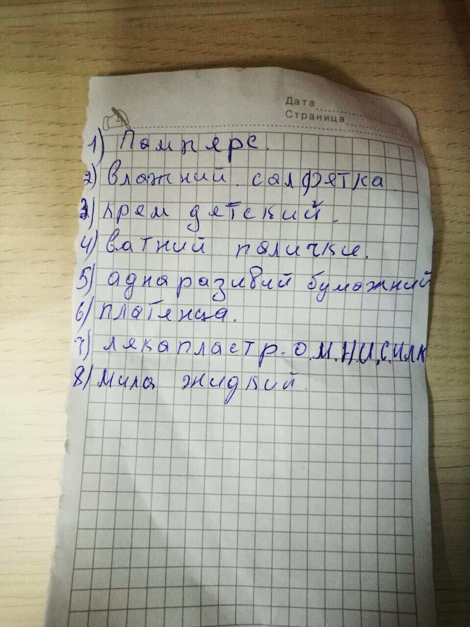 Список покупок гостя из средней Азии - Моё, Аптека, Гастарбайтеры, Моё, Список покупок