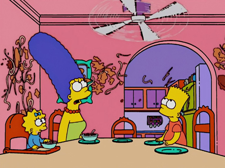 The Simpsons Season 14 Episode 8 - The Simpsons, Bart Simpson, Marge Simpson, Serials, Longpost, Storyboard, Maggie Simpson, Fan, Stuffing, , Food, Spaghetti, Kitchen