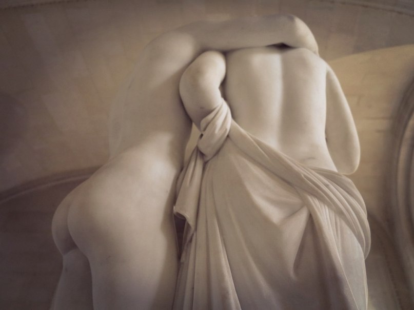 «L'Amour et Psyche», Antonio Canova, musee du Louvre, Paris, France, 1797. - Marble, Sculpture, Longpost