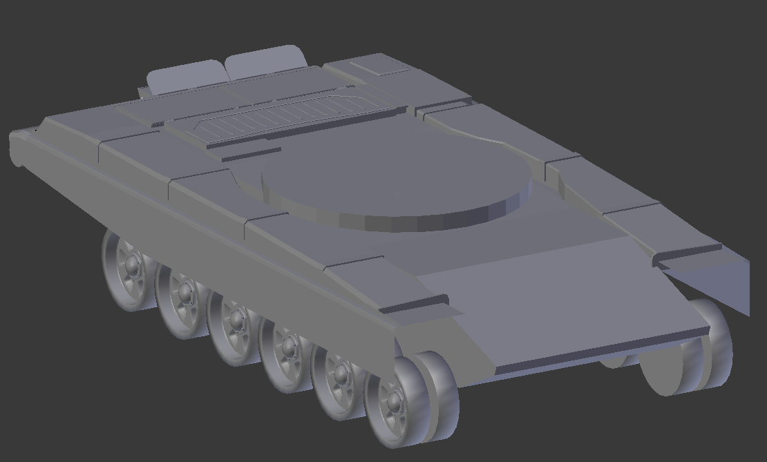 Modeling T-90A for the game. PART 2 - My, Tanks, Graphics, Blender, Games, 3D graphics, t-90, Longpost