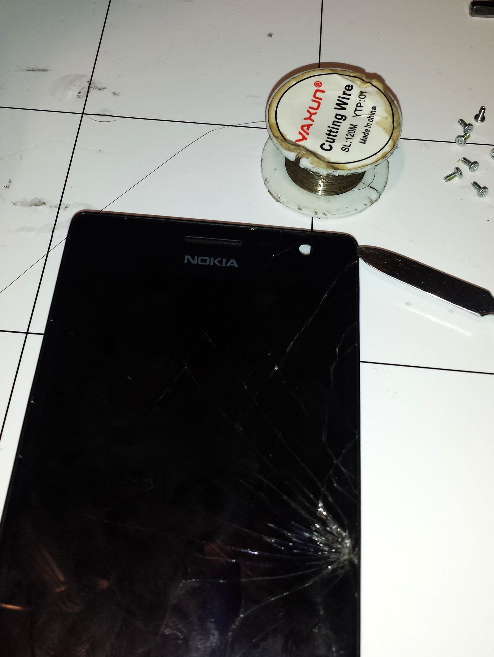 Lumia 735 glass plywood. - My, Ремонт телефона, Glass replacement, Hobby, Saint Petersburg, Longpost