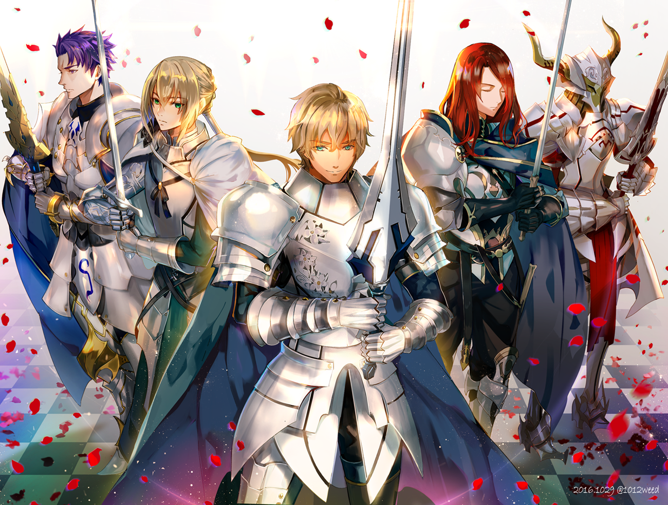 Knights of the Round Table - Art, Anime art, Fate, Fate grand order, Gawain, Artoria pendragon, Mordred, Lancelot