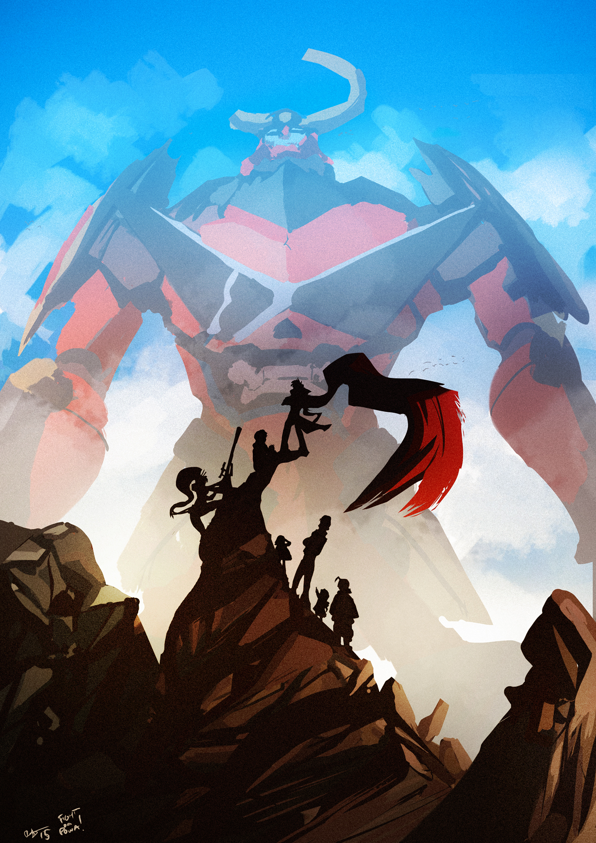 Tengen Toppa Gurren Lagann - Anime Art, Аниме, Gurren Lagann, Yoko Littner, Simon, Kamina, Leeron, Phil dragash