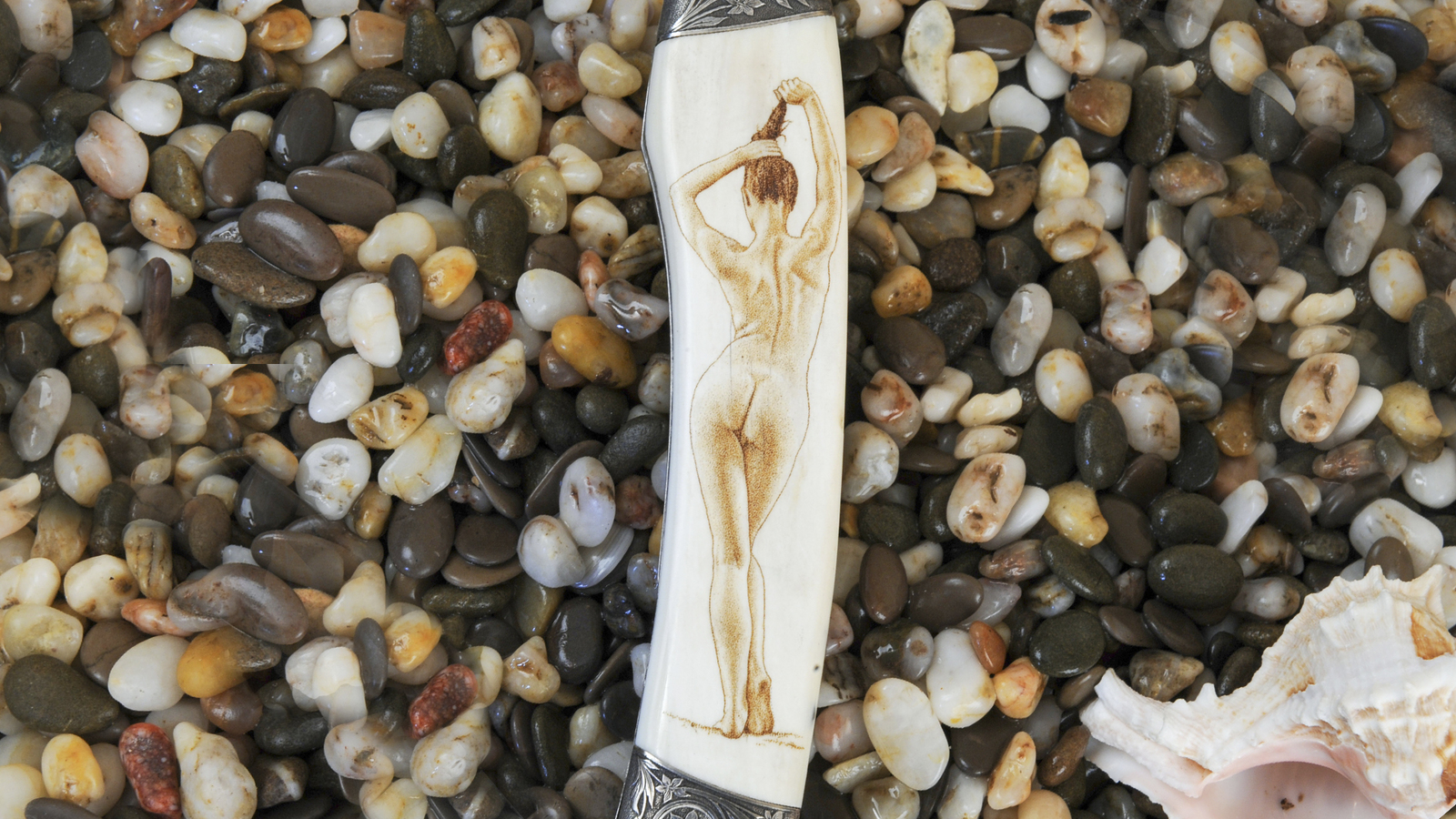 Knives from the series Knives for beach hunting. Scrimshaw - NSFW, Screamer, Knife, Erotic, Art, Weapon, Scrimshaw, Video, Longpost