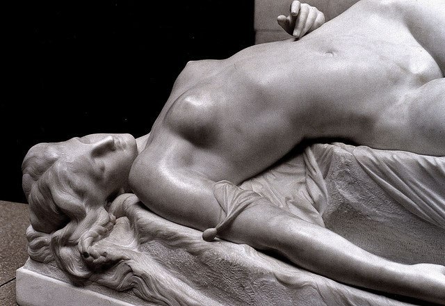 «La Jeune Tarentine», Alexandre Schoenewerk, Musee d'Orsay, Paris, France, 1871. - NSFW, Marble, Sculpture, Longpost