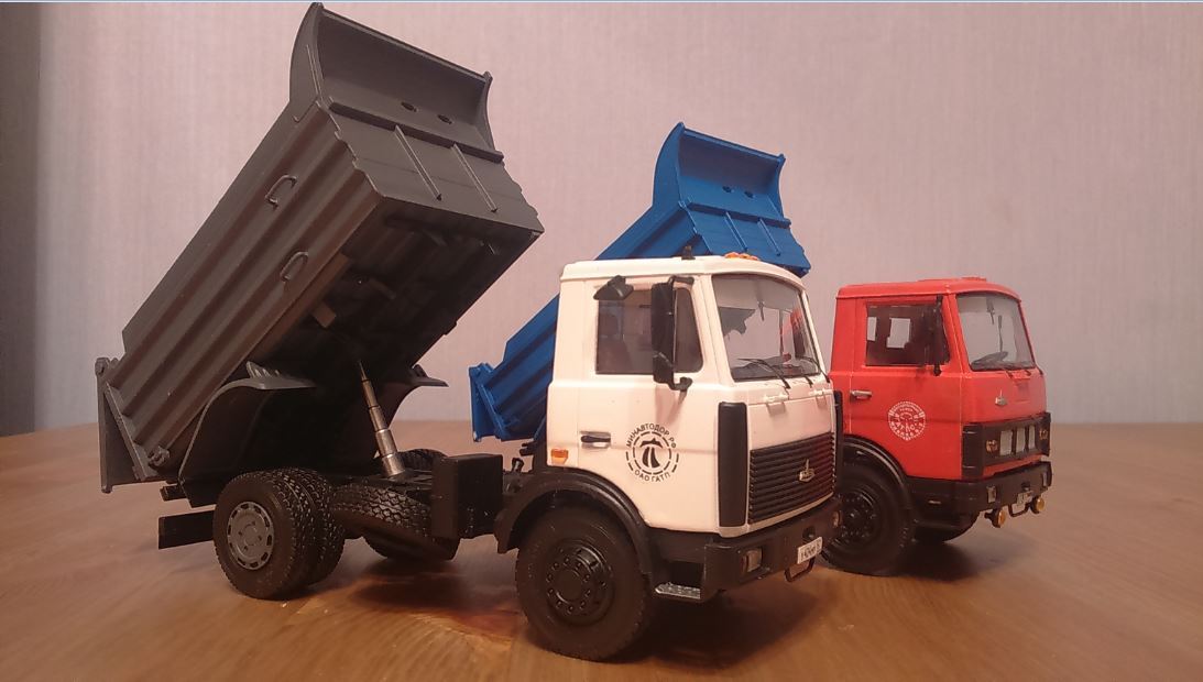 Minsk workaholic-strong men - dump trucks MAZ-5551 - My, Auto, Truck, Maz, , Car modeling, Toys for adults, Dump truck, Building, Longpost