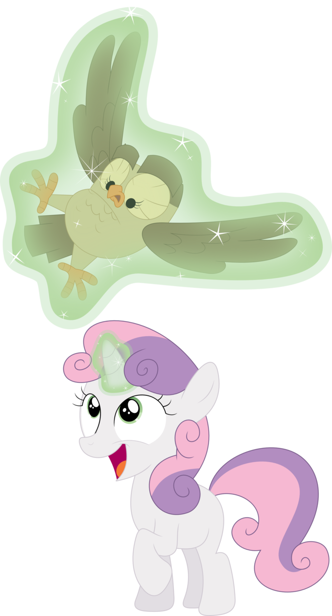 Я поймала себе сову! - My Little Pony, PonyArt, Sweetie Belle, Owlowiscious