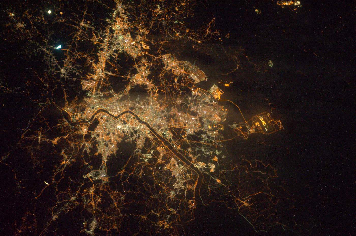 Night cities of the world, view from the ISS - Space, Town, Night city, ISS, Longpost