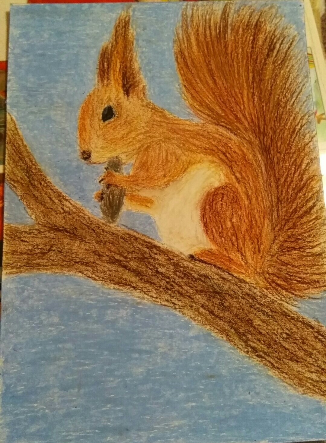 Squirrel - My, Drawing, First post, Friday tag is mine, Squirrel