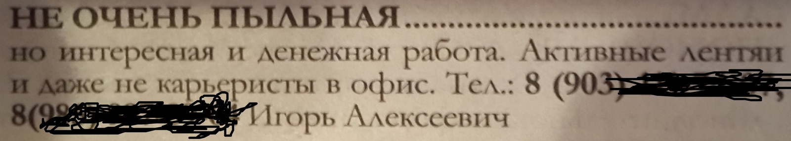 I was looking at a newspaper ... funny. - Announcement, Newspapers, Work