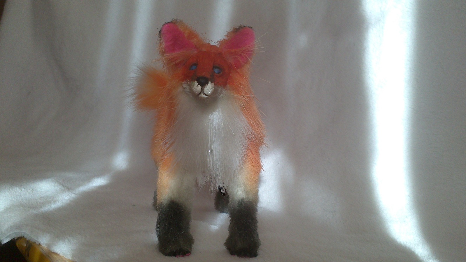 frame fox - My, Polymer clay, Author's toy, Longpost, Fur, Fox, Handmade