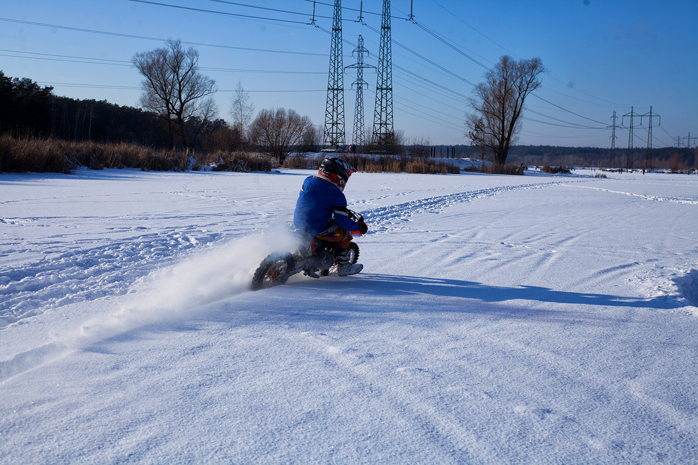 I envy him! - My, Moto, Motocross, On ice, Lake, Snow, Winter, The photo, Longpost