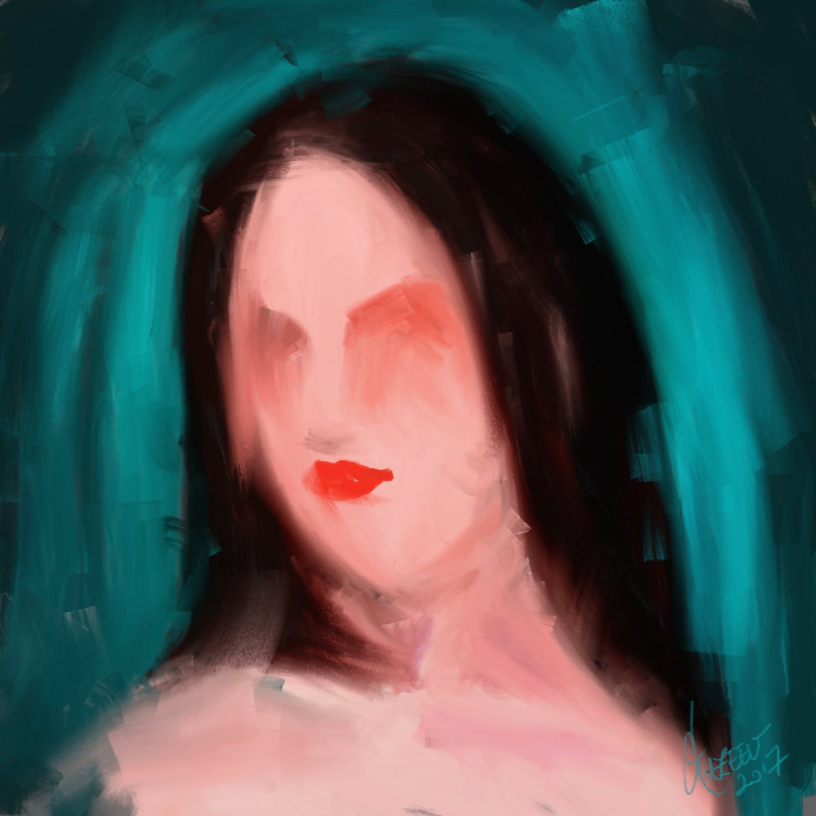 Learning ArtRage - My, Artrage, Portrait, Girls, Creation, Art, Art, Digital drawing, Tablet, Longpost