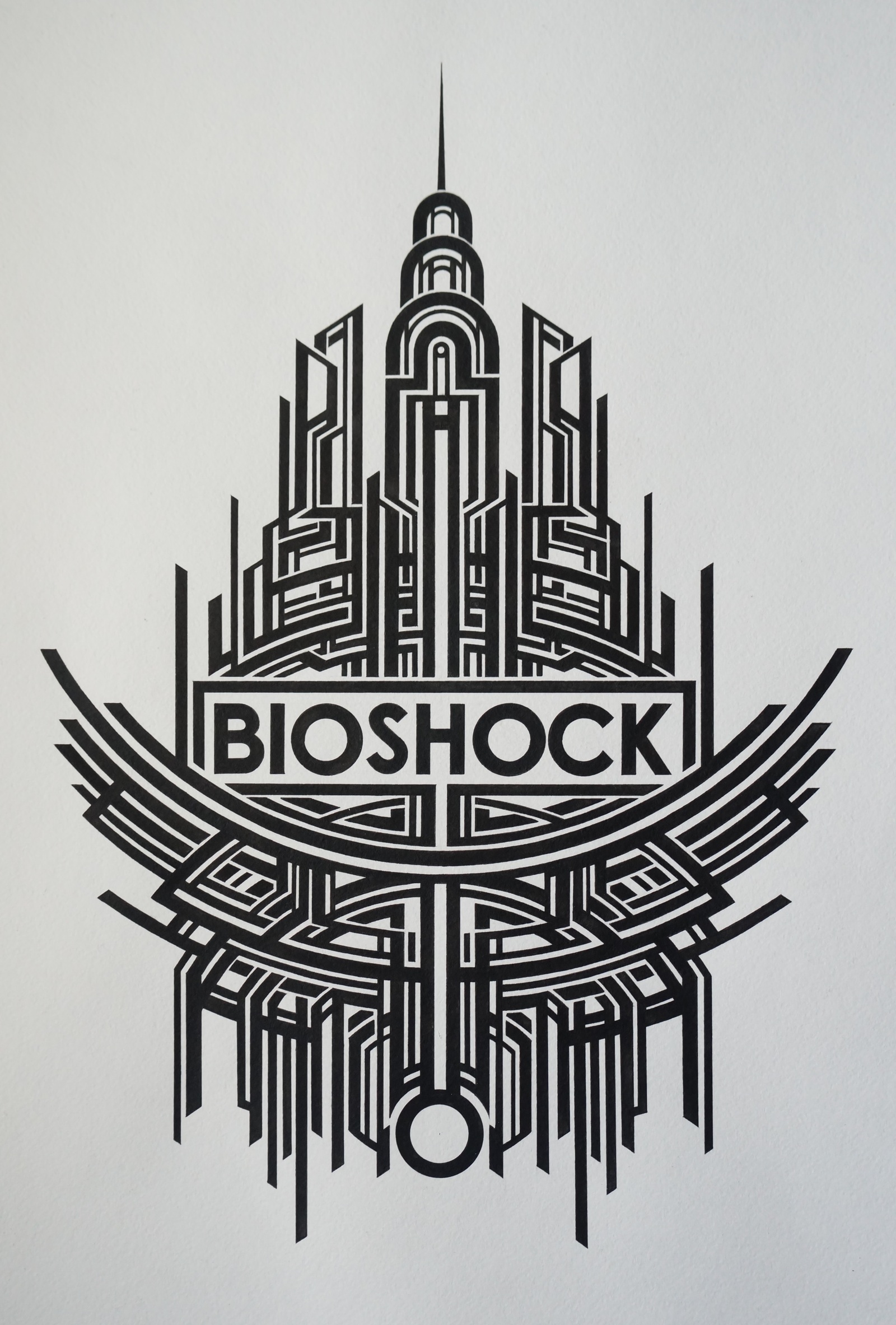 Welcome to Rapture - My, BioShock, Rapture, Drawing, Art, My, Abstraction, Game art, Longpost